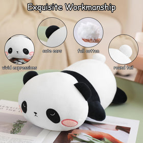 SQEQE weighted panda plush 9.8-inch size ideal for travel.