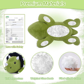 SQEQE weighted Triceratops plush reveals internal weighted beads for steady comfort.