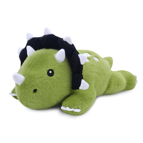 SQEQE weighted Triceratops plush front view for cozy hugs and playful decor.