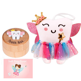 SQIMZAR Tooth Fairy Pillow features soft felt and glittering wings for bedtime magic.