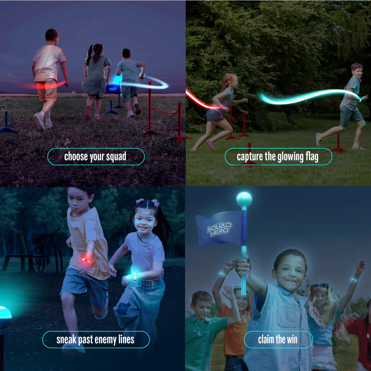 Squad Hero night game with kids ready for fast, active fun.