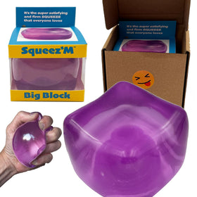 Squeez'M Premium Big Block Cube front view for stress relief and focus