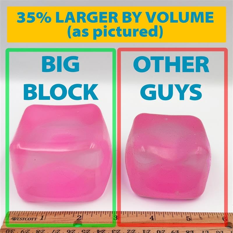 Squeez'M Premium Big Block Cube side view, durable and satisfying squeeze for focus.