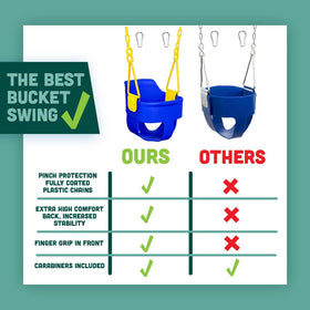 Squirrel Products blue adjustable chain enabling flexible playset installation
