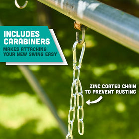 Squirrel Products blue toddler swing attachment hardware for easy DIY setup