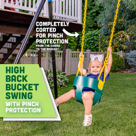Squirrel Products pinch-free design with protected brackets for little fingers.