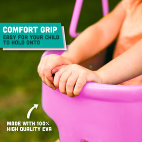 Squirrel Products plastic-coated chains reduce pinch points during play.