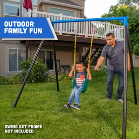 Squirrel Products seat measures 26.5 by 5.5 inches to fit standard frames.