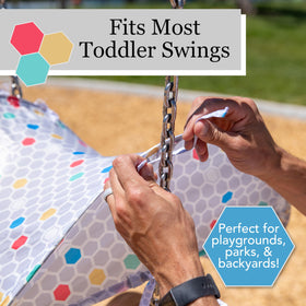 Squirrel Products Swing Shade weather-resistant fabric blocks sun and keeps kids comfortable
