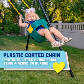 Squirrel Products backyard swing stands up to busy play sessions.