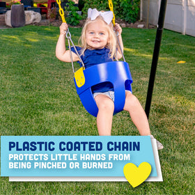 High back seat supports steady swinging for toddlers