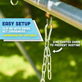 Squirrel Products swing with easy setup guide for quick installation.