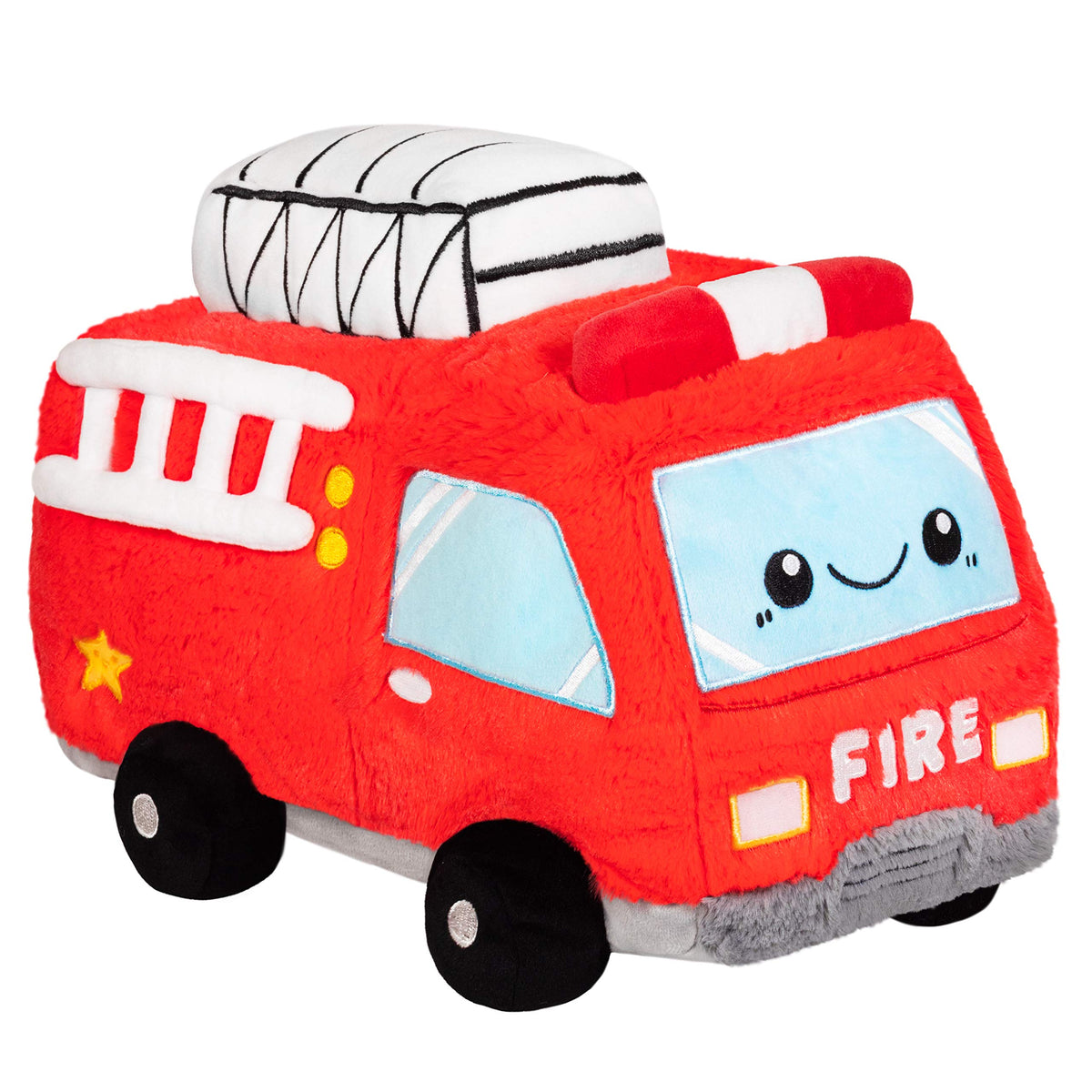 Squishable GO! Fire Truck 12-inch front view plush, a cozy desk companion and cuddle friend.
