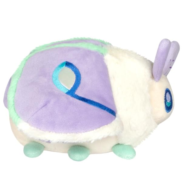 Squishable Lilac Luna Moth snacker side view perfect for shelf styling