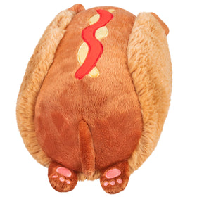 Squishable Mini Dachshund Hot Dog close-up fur texture and plush feel.
