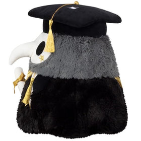 Squishable mini graduation plague doctor side view; perfect companion for late-night reading.