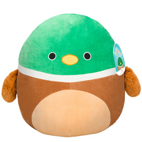Squishmallows Avery Mallard front view highlights soft cuddle-worthy plush for imaginative play.