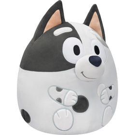 Squishmallows Muffin Bluey 12in back view highlights soft plush and quality