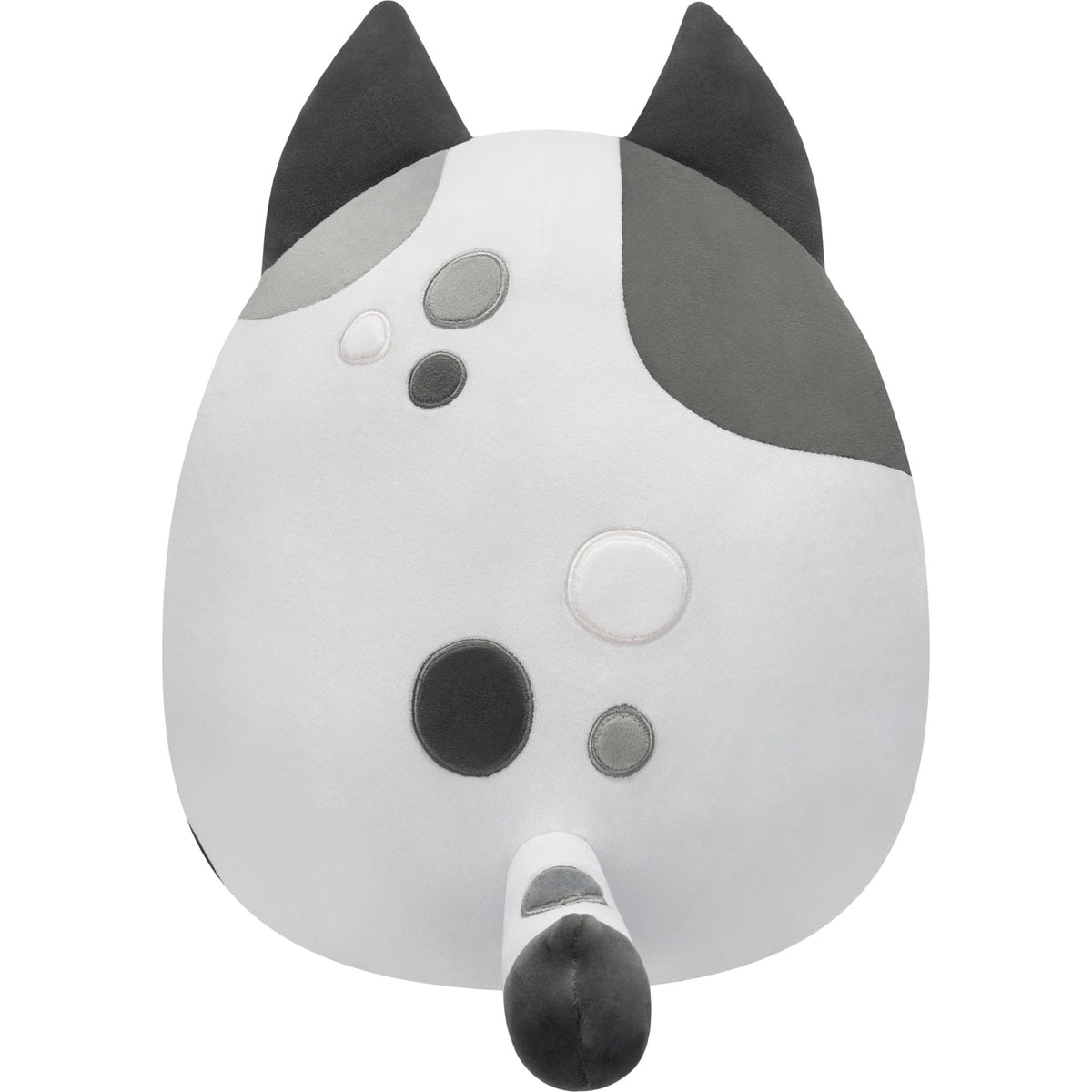 Squishmallows Muffin Bluey 12in side view emphasizes portable travel cuddle