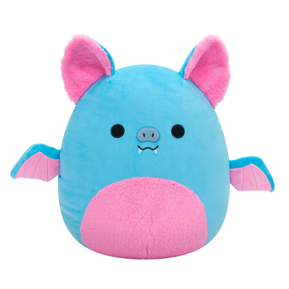 Squishmallows Boyle blue fruit bat plush front view for cuddle-worthy comfort on the go