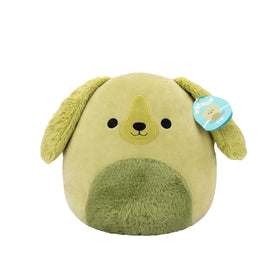 Brad Green Retriever Squishmallows close-up cuddly plush for travel and comfort.