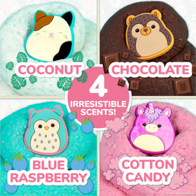Exclusive Cam, Lola, Winston, Hans charms for Squishmallows slime play.