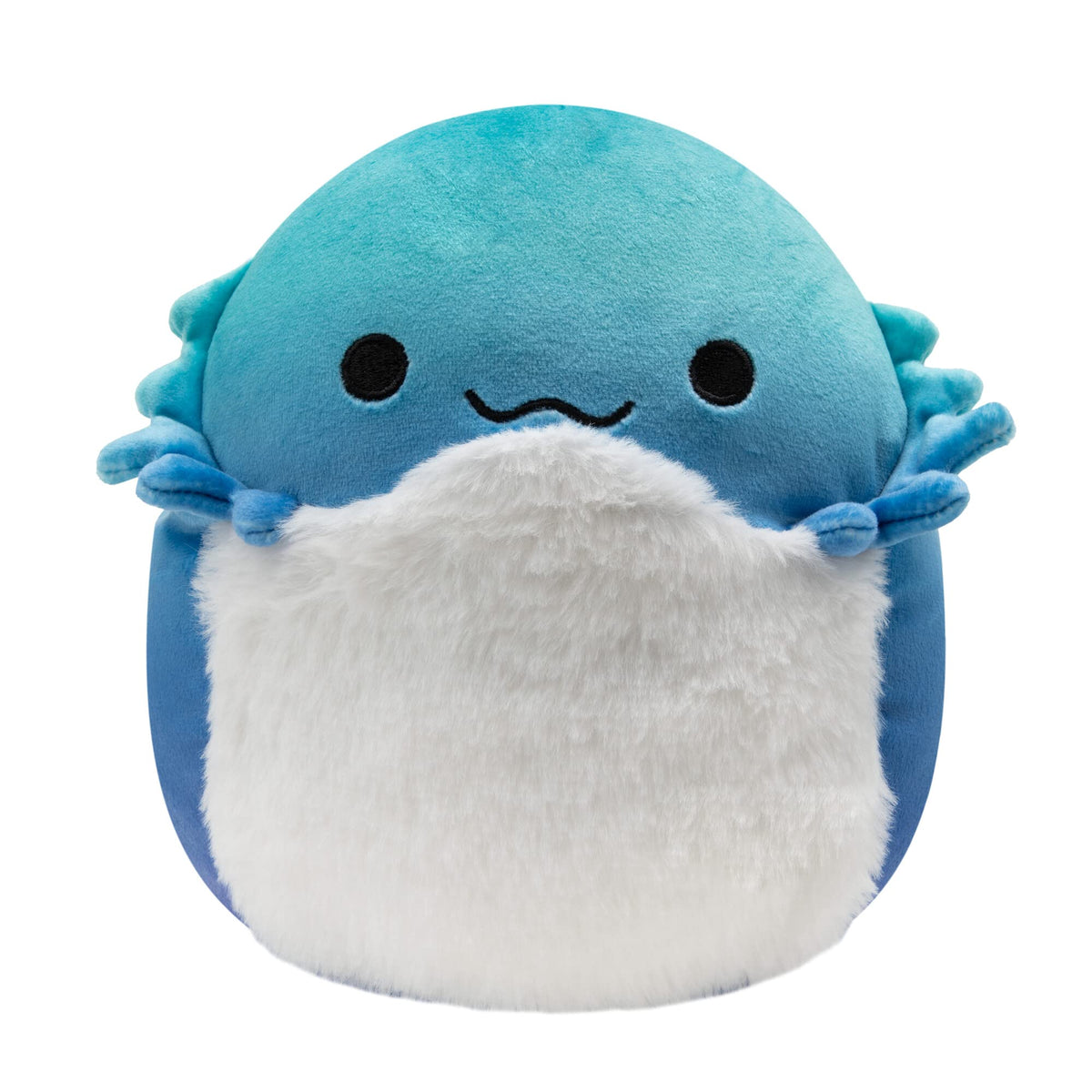 Squishmallows Cella blue bearded dragon face close-up, a soft collectible cuddle buddy.