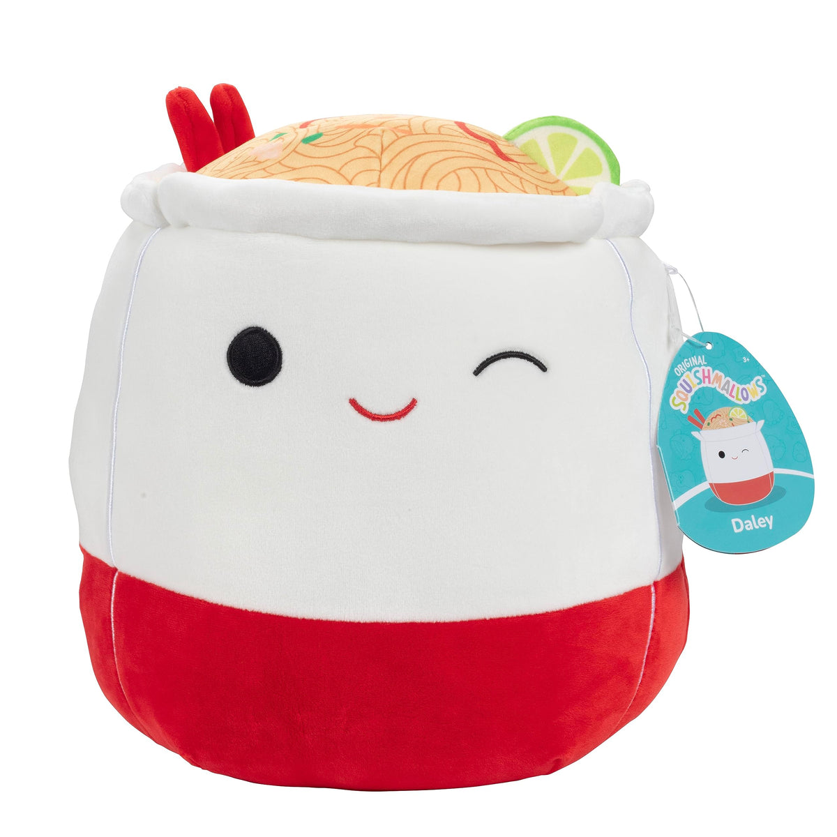 Squishmallows Daley ramen noodles close-up showing soft plush ideal for cuddling