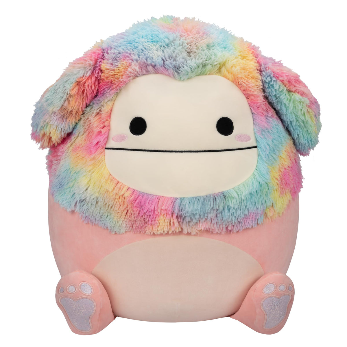 Squishmallows Diane peach bigfoot 20-inch plush with rainbow hair for cozy snuggles