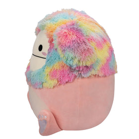 Close-up of Diane's rainbow hair on the Squishmallows bigfoot plush