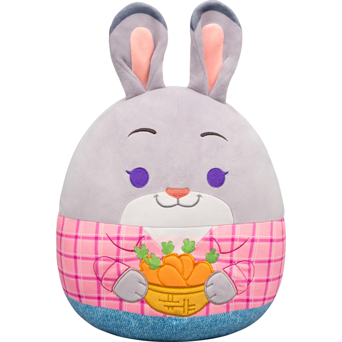 Squishmallows Disney Judy Hopps 12in plush offers ultra-soft cuddling.