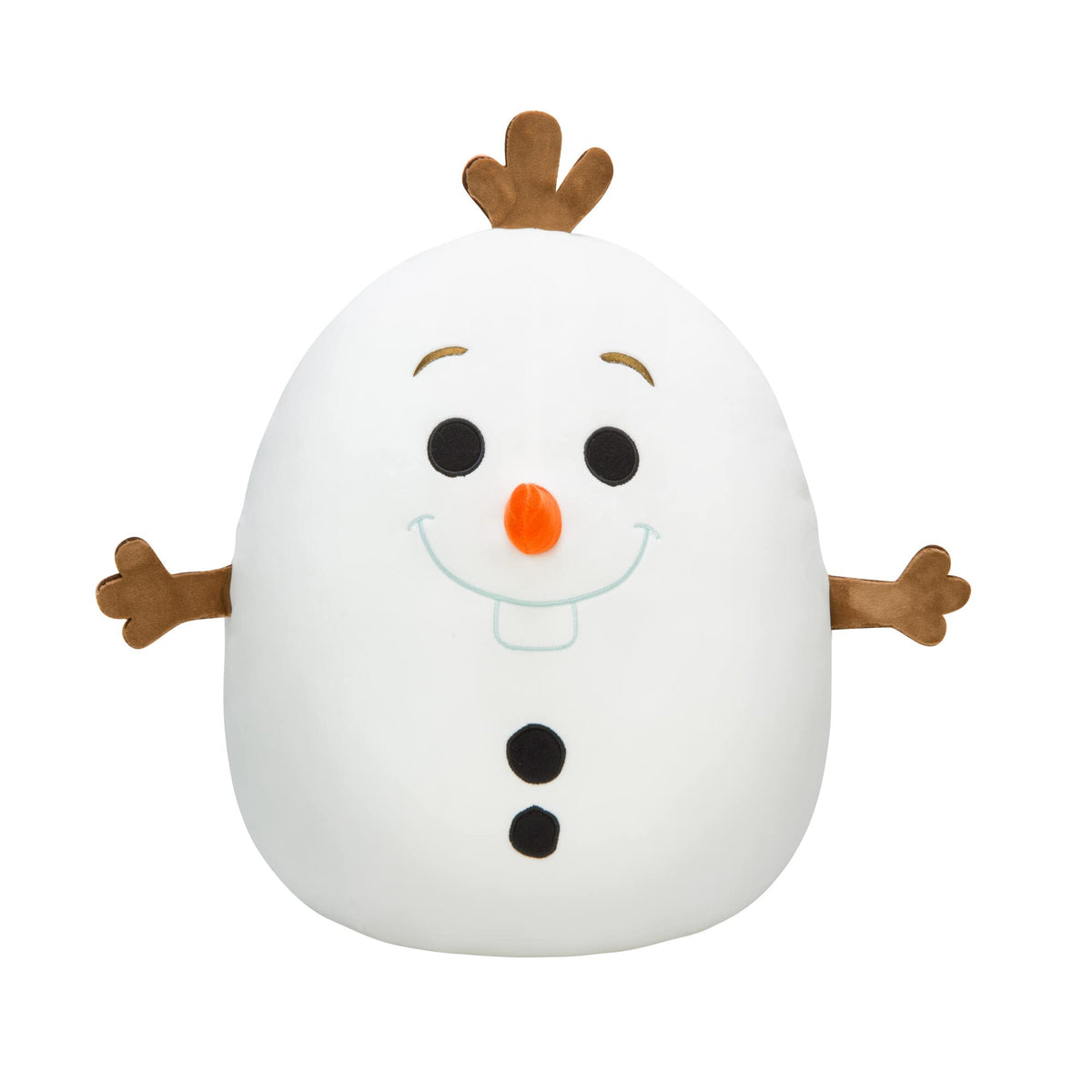Squishmallows Disney Olaf plush front view showing ultra-soft fur for cuddles