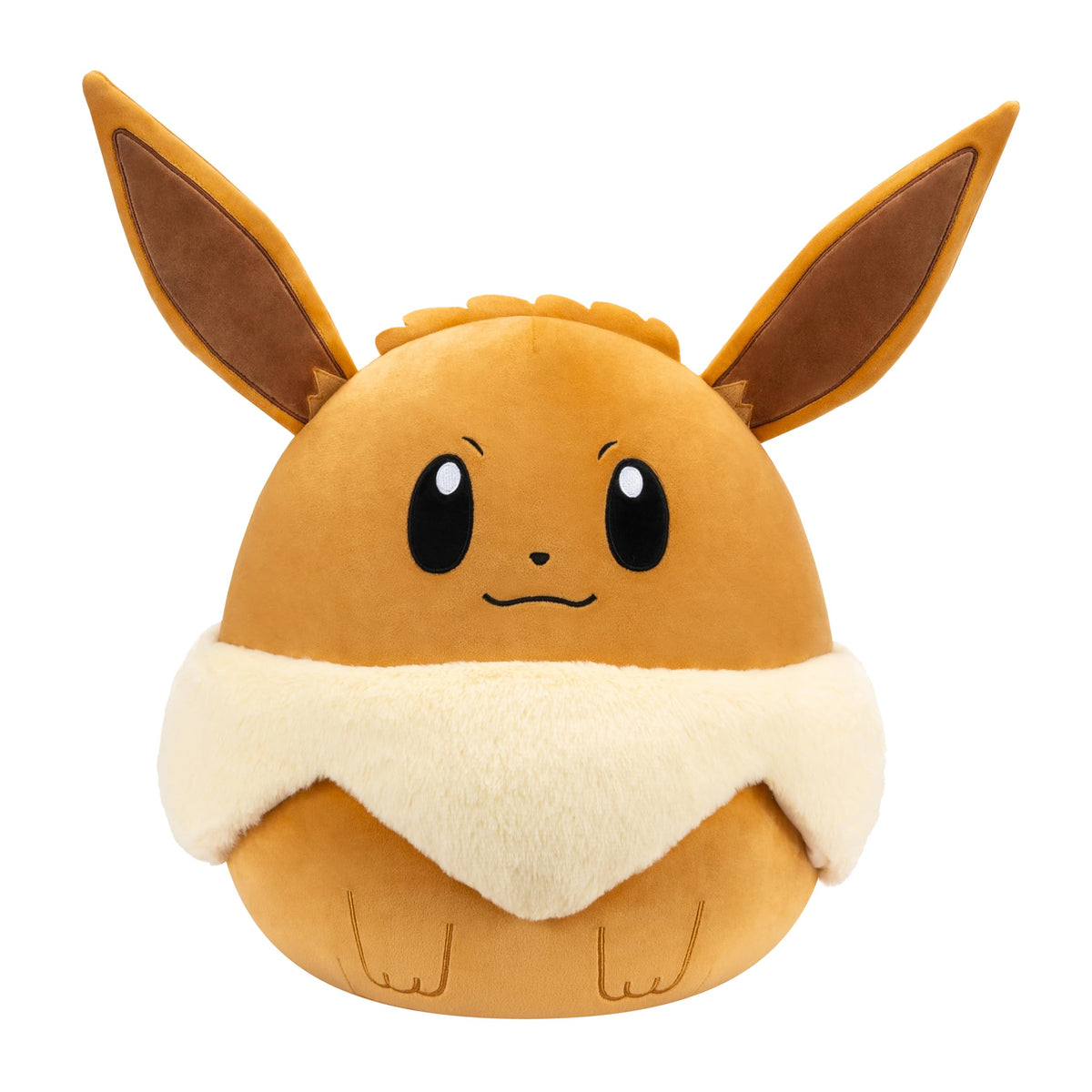 Squishmallows Eevee 14in plush front view, ultrasoft fur, ideal for cuddling