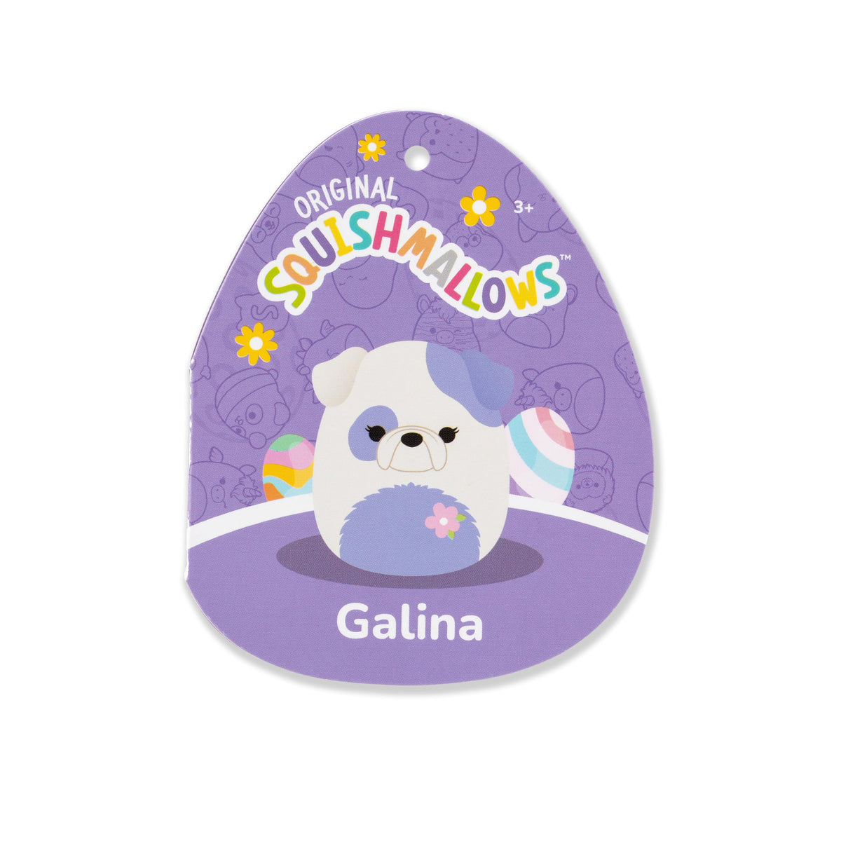 Squishmallows Galina cream-periwinkle bulldog plush adds soft companionship on road trips