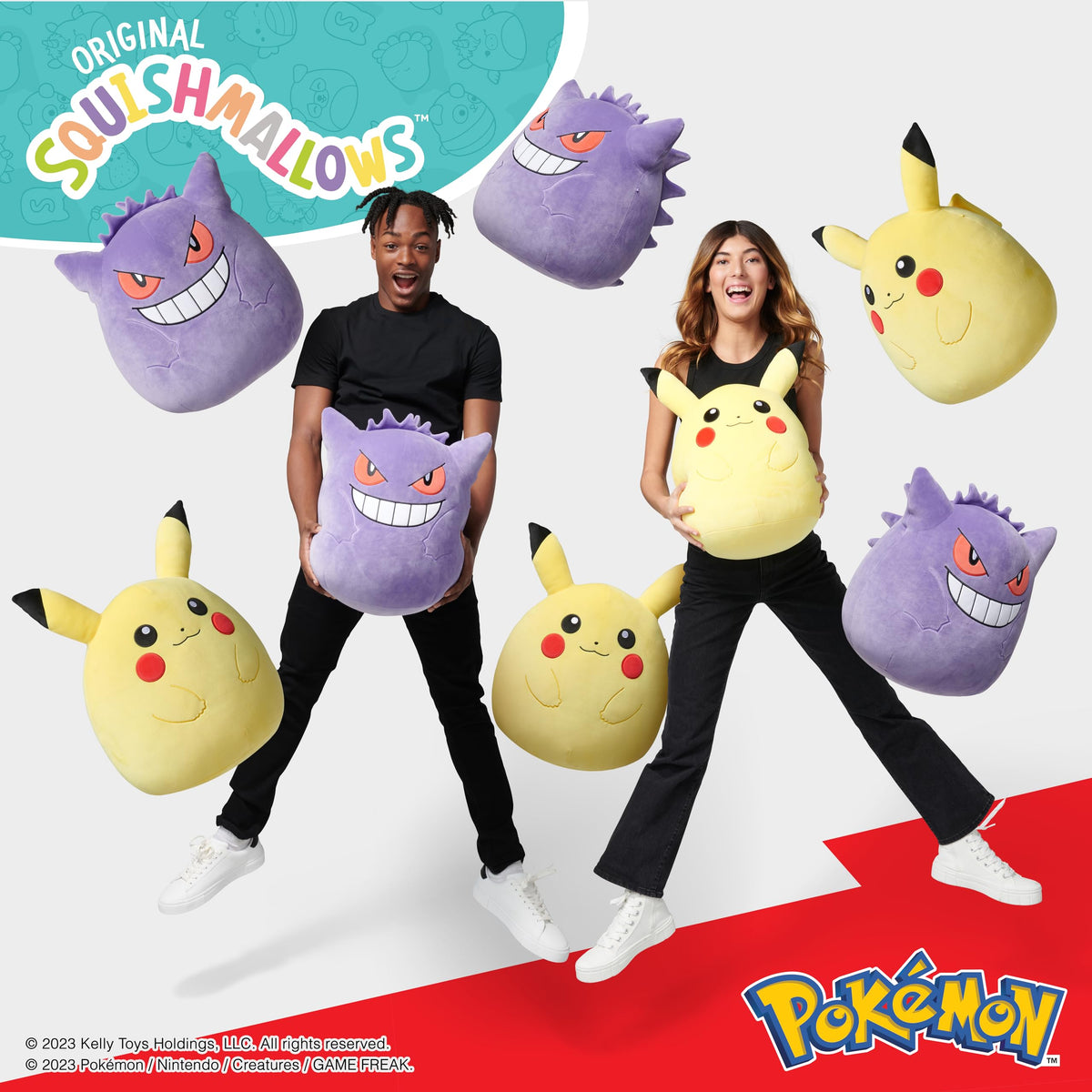 Squishmallows Gengar 14-inch plush smiling face, inviting expression for storytelling and play.
