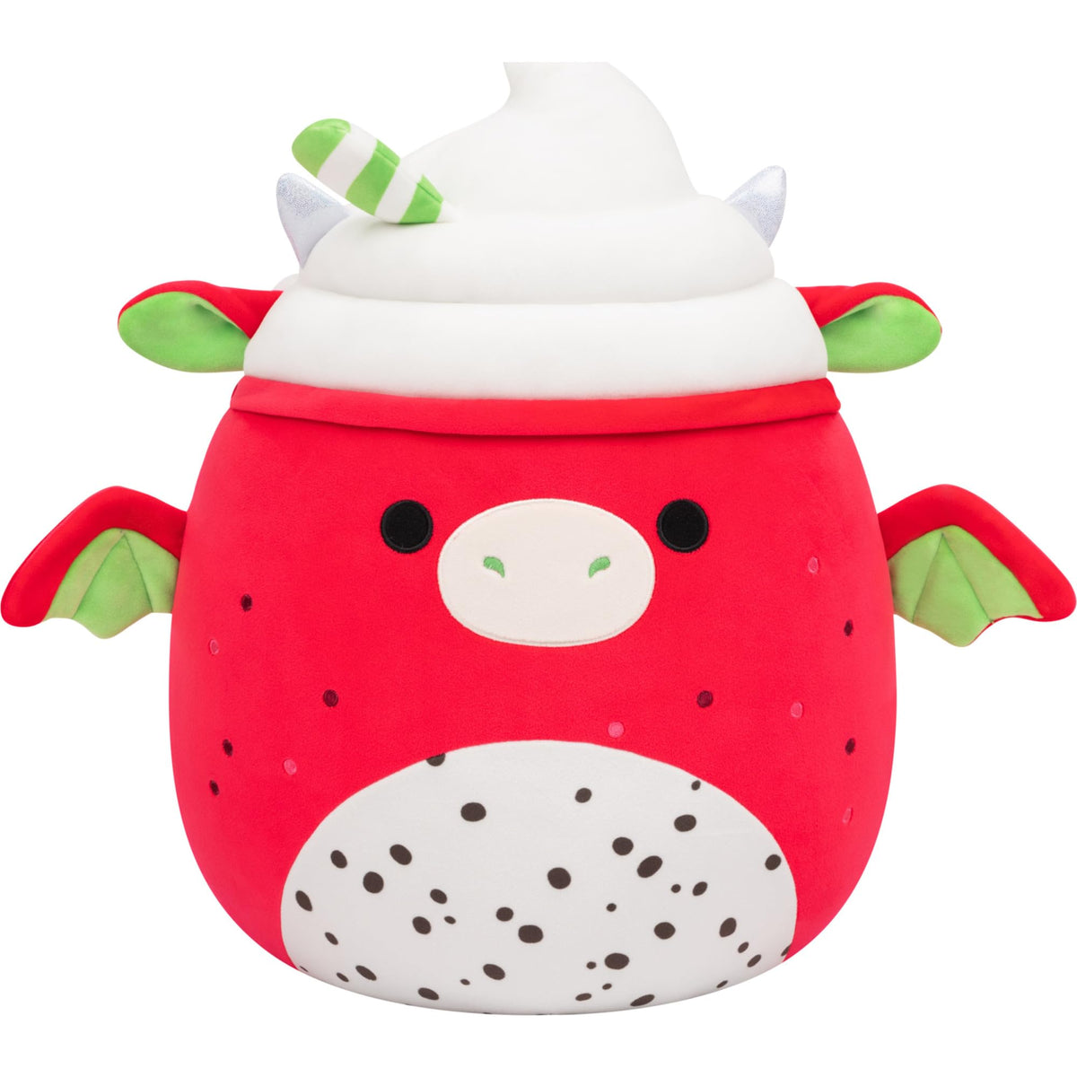 Squishmallows Icarus dragonfruit drink 14in plush with ultra-soft cuddle texture.