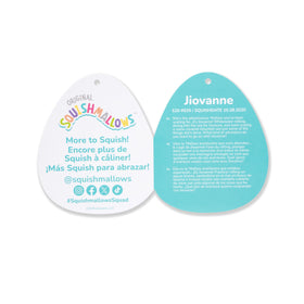 Squishmallows Jiovanne ultrasoft fur texture detail invites gentle squeezes and cozy playtime.