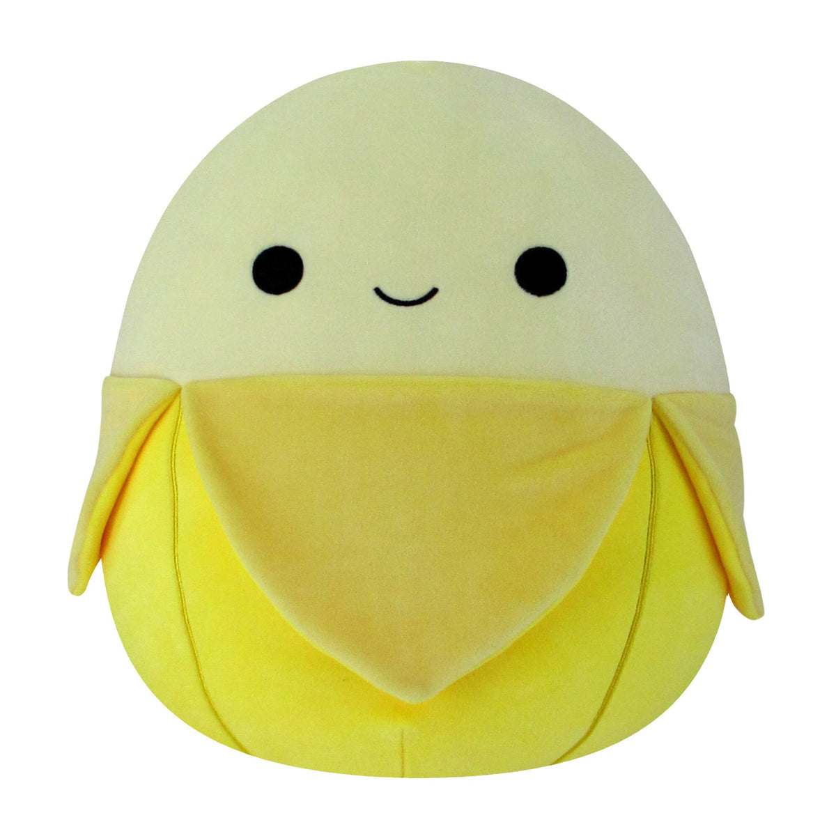 Squishmallows Junie yellow banana plush full view for cuddling and collection.