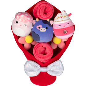 Squishmallows micromallows bouquet display on shelf for cute decor