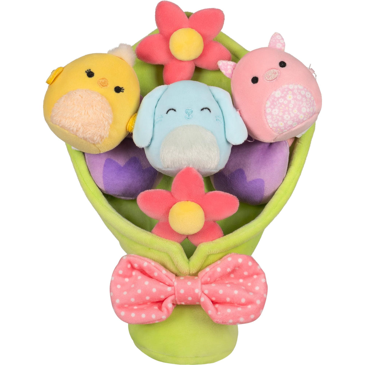 Squishmallows Micromallows bouquet packaging shows a compact gift-ready display.