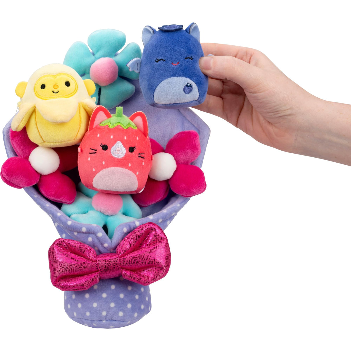 Squishmallows Micromallows 3-pack detachable mini plush set for play.