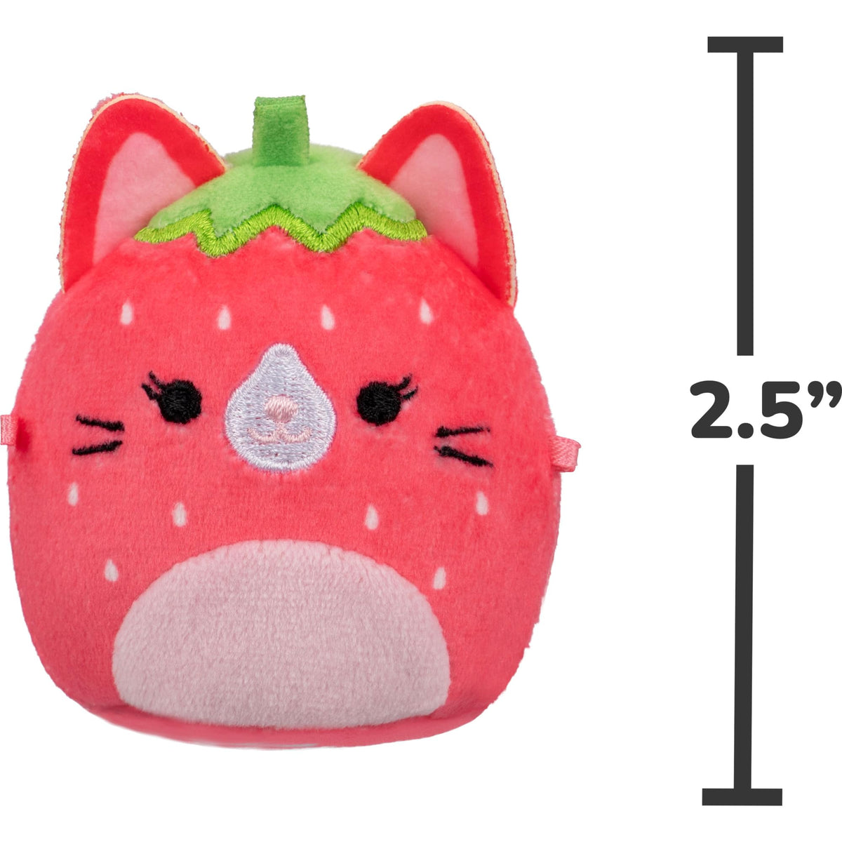 Squishmallows Olma Strawberry Cat tiny plush in bouquet arrangement.