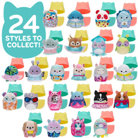 Squishmallows two-inch mini plush with cute accessories for handheld cuddles and on-the-go play.