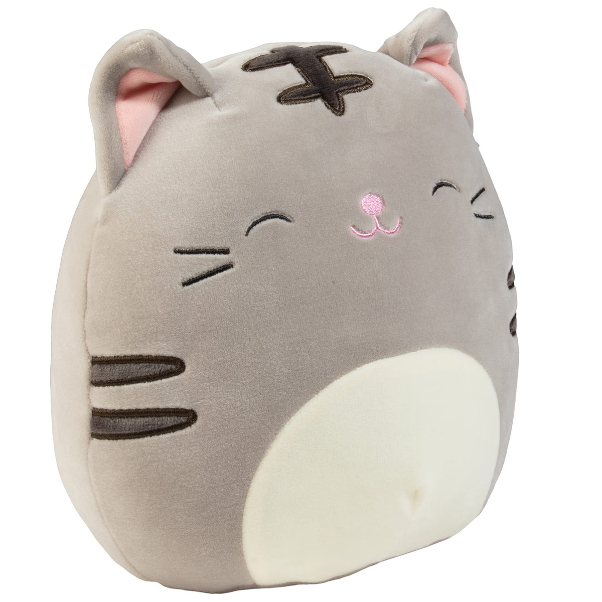 Close-up of Squishmallows Mystery 8-Inch orange cat face for imaginative play.