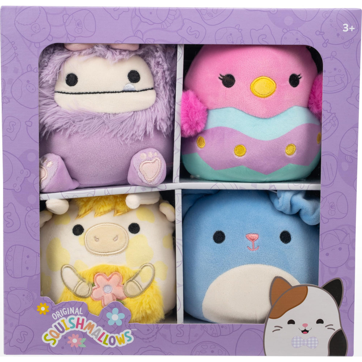 Squishmallows Original 4-Pack Little box set shown for cuddly travel and display.