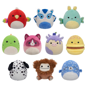Squishmallows Original 5-inch 10-pack packaging showing cuddly lineup for travel