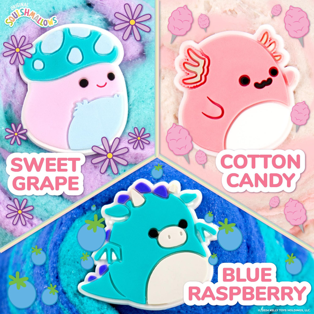 Six glitter packets to customize slime texture and sparkle.