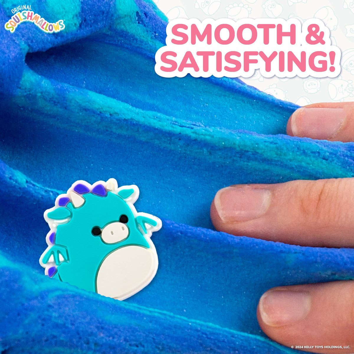 Blue raspberry scented Squishmallows cloud slime supports focus and calm play.