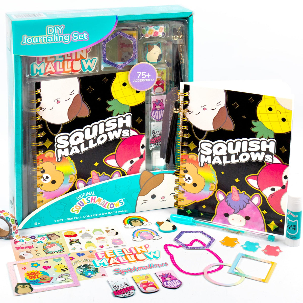 Squishmallows original journaling kit cover with Cam the Cat for personalized journaling