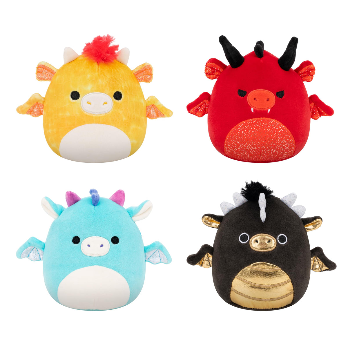 Squishmallows Dieric yellow dragon plush for cuddling and imaginative play.